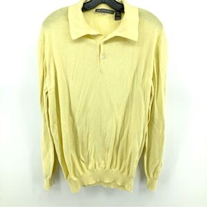Saks Fifth Avenue Yellow Pima Polo Sweater